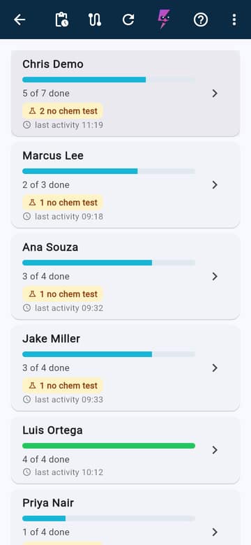 Live routes on the phone
